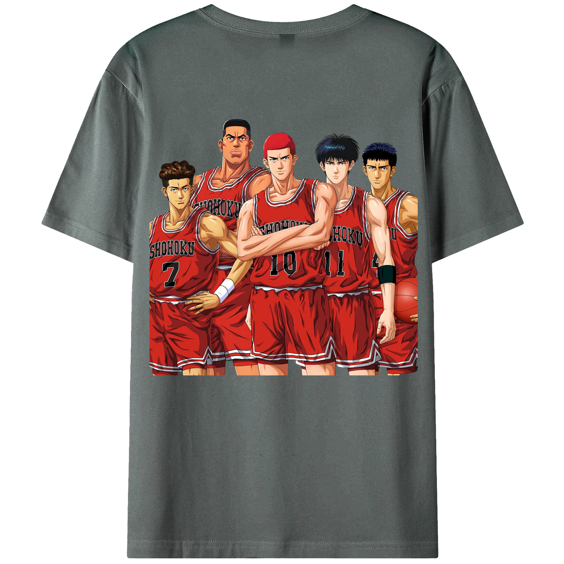 （画像用） SLAM DUNK／スラムダンク 綿100％ メンズ半袖Tシャツ（バックプリント） 通気性